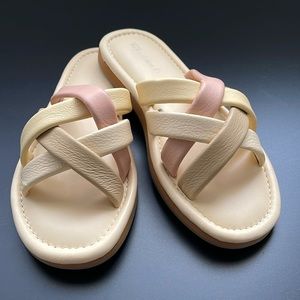 Madewell The Leeandra Slide Sandal Women’s Size 8.5 in “Buttered Scone Multi”